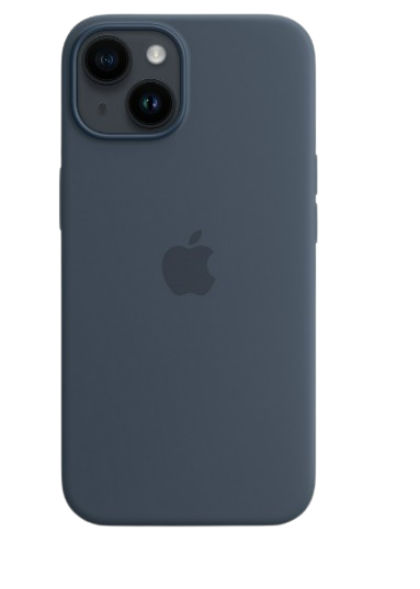 Apple silicone case with MagSafe iPhone 15 (Original Quality) Storm Blue